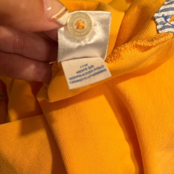 Southern Tide Orange Seersucker Placket Polo Sz M EUC - Picture 5 of 6